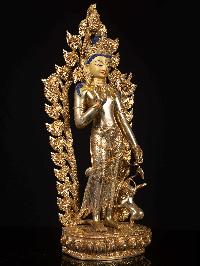 [padmapani Lokeshvara], Buddhist Handmade Statue, [full Gold Plated], [face Painted], High Quality