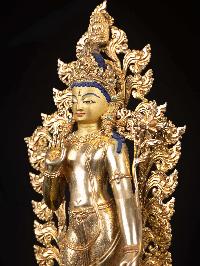 [padmapani Lokeshvara], Buddhist Handmade Statue, [full Gold Plated], [face Painted], High Quality