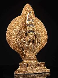 [sahasrabhuja Avalokitesvara], Buddhist Handmade Statue, [full Gold Plated], [face Painted], High Quality