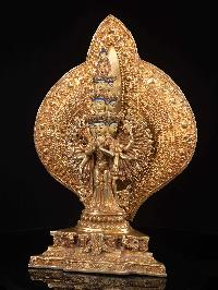 [sahasrabhuja Avalokitesvara], Buddhist Handmade Statue, [full Gold Plated], [face Painted], High Quality