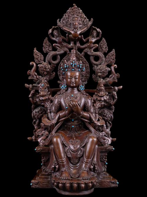 [maitreya Buddha], Buddhist Handmade Statue, [chocolate Oxidized], High Quality