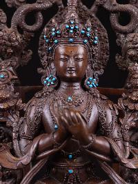 [maitreya Buddha], Buddhist Handmade Statue, [chocolate Oxidized], High Quality