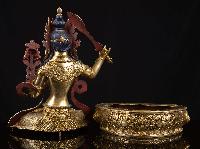 [manjushri], Buddhist Handmade Statue, [full Gold Plated], [face Painted], High Quality