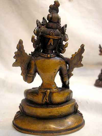 White Tara Statue, [chocolate Oxidized]