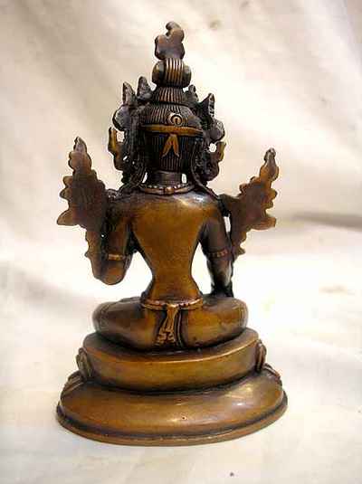 White Tara Statue, [chocolate Oxidized]