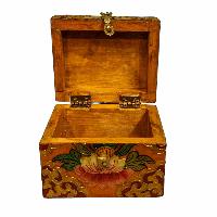 Buddhist Wooden Box, Tibetan Style With Traditional Colors