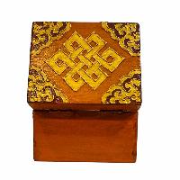 Buddhist Wooden Box, Tibetan Style With Traditional Colors