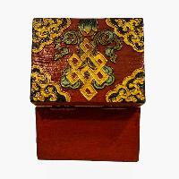 Buddhist Wooden Box, Tibetan Style With Traditional Colors