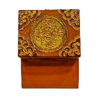 Buddhist Wooden Box, Tibetan Style With Traditional Colors