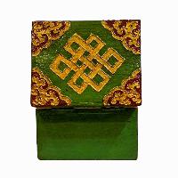 Buddhist Wooden Box, Tibetan Style With Traditional Colors