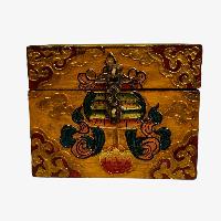 Buddhist Wooden Box, Tibetan Style With Traditional Colors