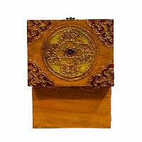 Buddhist Wooden Box, Tibetan Style With Traditional Colors