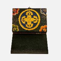 Buddhist Wooden Box, Tibetan Style With Traditional Colors