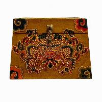 Buddhist Wooden Box, Tibetan Style With Traditional Colors