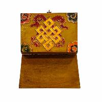 Buddhist Wooden Box, Tibetan Style With Traditional Colors