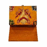 Buddhist Wooden Box, Tibetan Style With Traditional Colors