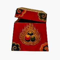 Buddhist Wooden Box, Tibetan Style With Traditional Colors