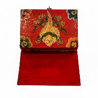 Buddhist Wooden Box, Tibetan Style With Traditional Colors