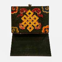 Buddhist Wooden Box, Tibetan Style With Traditional Colors