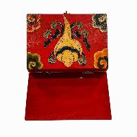 Buddhist Wooden Box, Tibetan Style With Traditional Colors