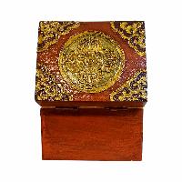 Buddhist Wooden Box, Tibetan Style With Traditional Colors