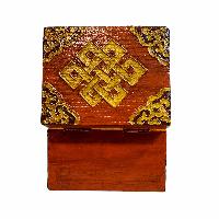 Buddhist Wooden Box, Tibetan Style With Traditional Colors