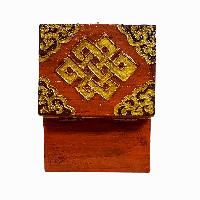 Buddhist Wooden Box, Tibetan Style With Traditional Colors