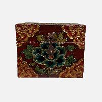 Buddhist Wooden Box, Tibetan Style With Traditional Colors