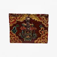 Buddhist Wooden Box, Tibetan Style With Traditional Colors