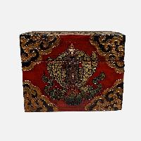 Buddhist Wooden Box, Tibetan Style With Traditional Colors