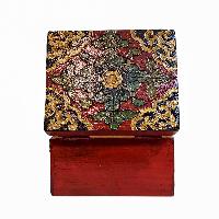 Buddhist Wooden Box, Tibetan Style With Traditional Colors