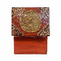 Buddhist Wooden Box, Tibetan Style With Traditional Colors