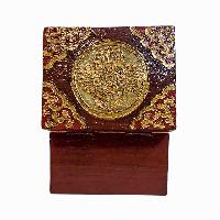 Buddhist Wooden Box, Tibetan Style With Traditional Colors