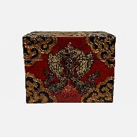 Buddhist Wooden Box, Tibetan Style With Traditional Colors