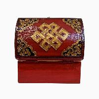 Buddhist Wooden Box, Tibetan Style With Traditional Colors