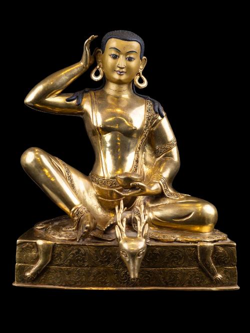 milarepa, Buddhist Handmade Statue, full Gold Plated, face Painted And high Quality