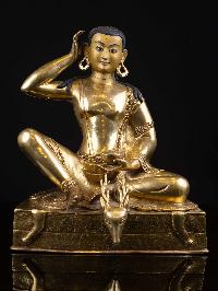 [milarepa], Buddhist Handmade Statue, [full Gold Plated], [face Painted] And [high Quality]