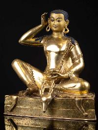 [milarepa], Buddhist Handmade Statue, [full Gold Plated], [face Painted] And [high Quality]