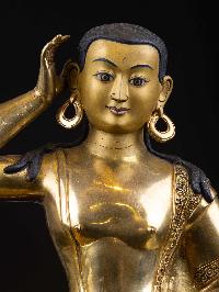 [milarepa], Buddhist Handmade Statue, [full Gold Plated], [face Painted] And [high Quality]