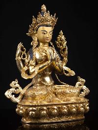 [chenrezig], Buddhist Handmade Statue, [full Gold Plated], [face Painted] And [high Quality]