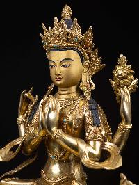 [chenrezig], Buddhist Handmade Statue, [full Gold Plated], [face Painted] And [high Quality]