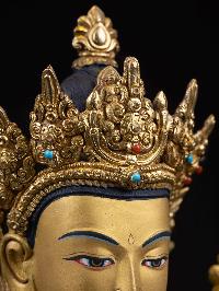 [chenrezig], Buddhist Handmade Statue, [full Gold Plated], [face Painted] And [high Quality]