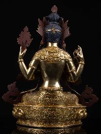 [chenrezig], Buddhist Handmade Statue, [full Gold Plated], [face Painted] And [high Quality]