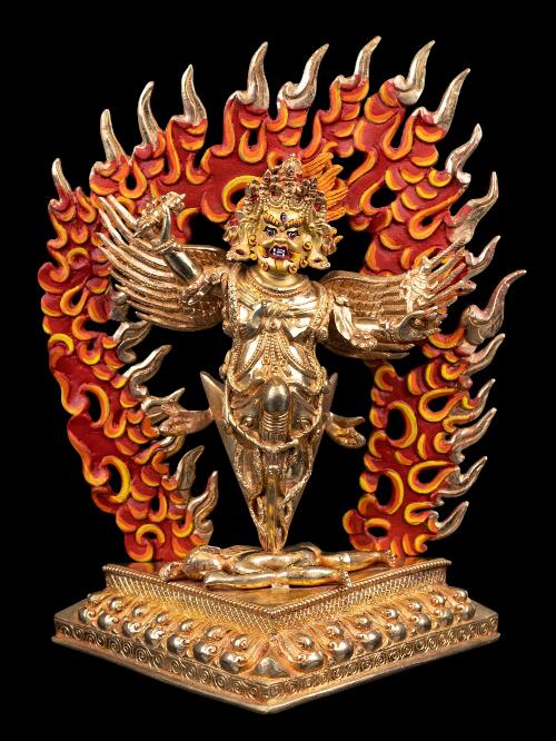 garuda, Buddhist Handmade Statue, full Gold Plated, face Painted And high Quality