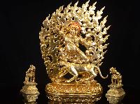 [dorje Drolo], Buddhist Handmade Statue, [full Gold Plated], [face Painted] And [high Quality]