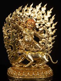 [dorje Drolo], Buddhist Handmade Statue, [full Gold Plated], [face Painted] And [high Quality]