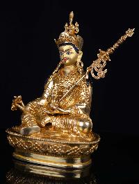 [padmasambhava], Buddhist Handmade Statue, [full Gold Plated], [face Painted] And [high Quality]