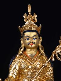 [padmasambhava], Buddhist Handmade Statue, [full Gold Plated], [face Painted] And [high Quality]