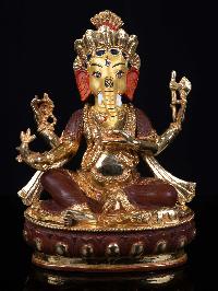 [ganesh], Buddhist Handmade Statue, [partly Gold Plated], [face Painted] And [high Quality]