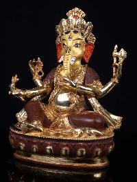 [ganesh], Buddhist Handmade Statue, [partly Gold Plated], [face Painted] And [high Quality]